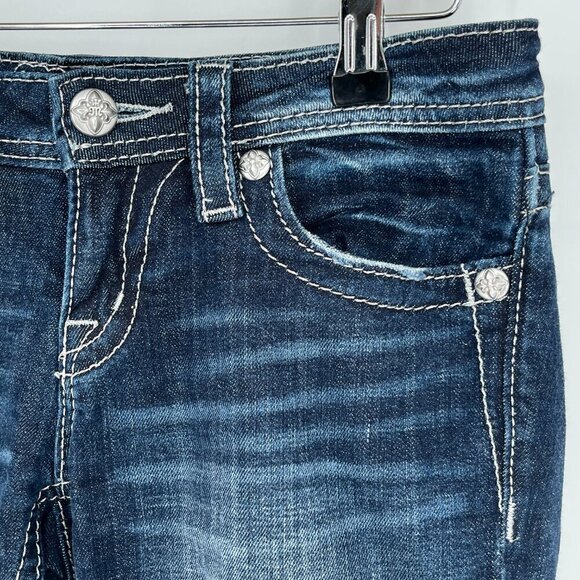 Miss Me Jeans Girls Size 14 Lots of Bling & Stretch Capri - Picture 4 of 7
